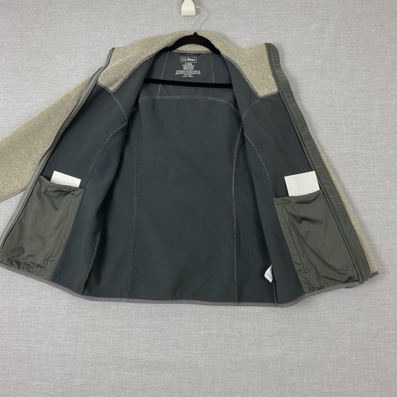 L.L. Bean Sweater Knit Fleece Jacket Womens Small Reg Tan Zipper Up Pockets - Picture 6 of 11